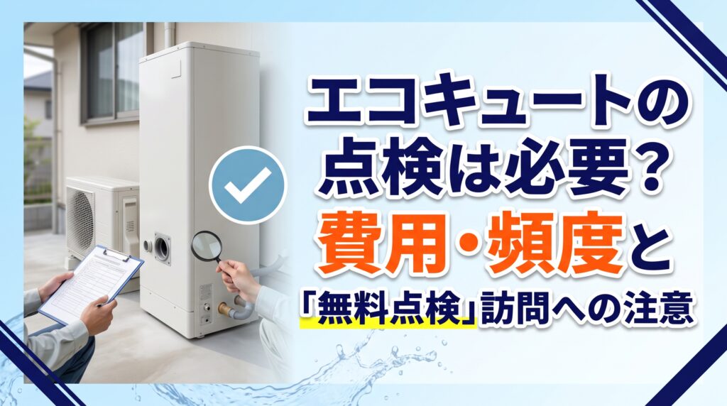 エコキュートの点検は必要？費用・頻度と「無料点検」訪問への注意