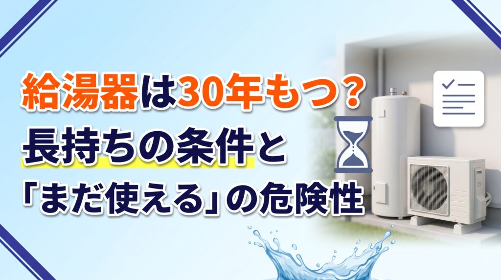 給湯器は30年もつ？長持ちの条件と「まだ使える」の危険性