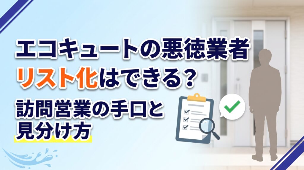 【実例】エコキュートの悪徳業者リスト化はできる？訪問営業の手口と見分け方