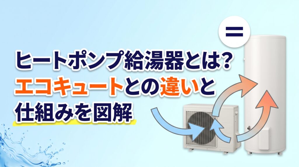 ヒートポンプ給湯器とは？エコキュートとの違いと仕組みを図解