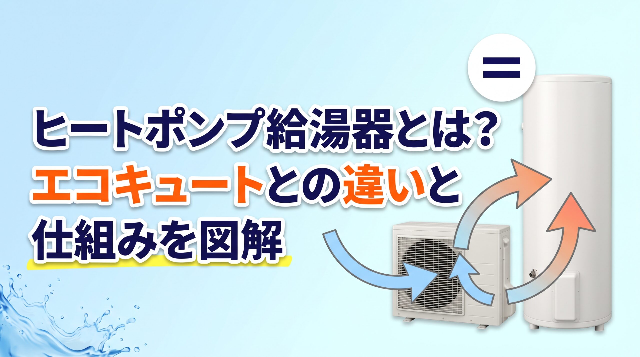 ヒートポンプ給湯器とは？エコキュートとの違いと仕組みを図解 | 坂口